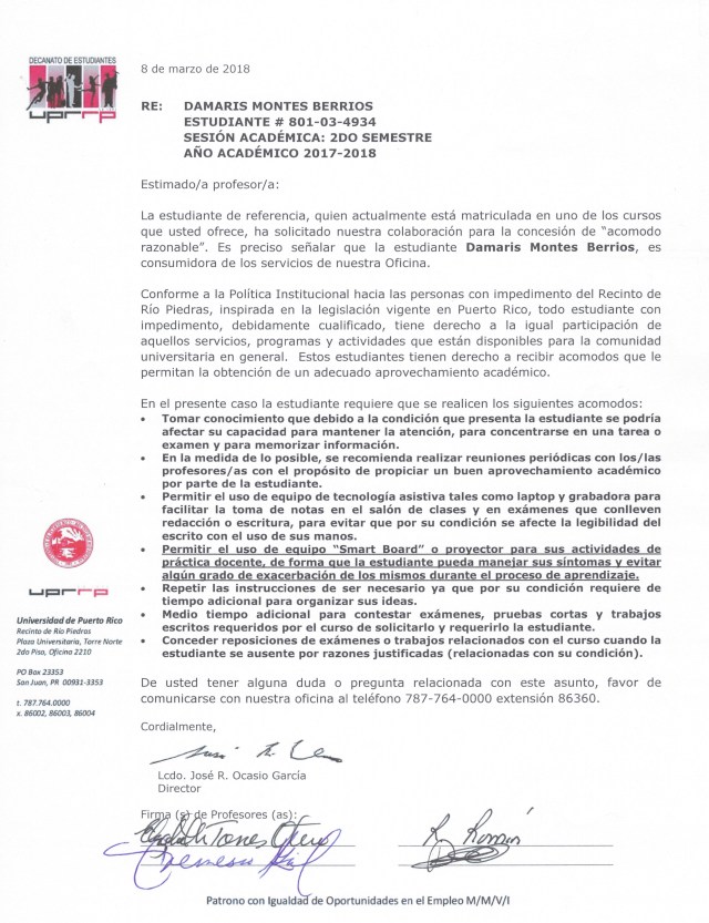 Carta Acomodo Razonable